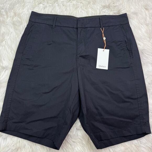 Quince Organic Stretch Cotton Chino Bermuda Short Black Size 12 NWT - Picture 8 of 16